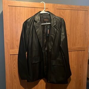 Fashion nova pleather blazer